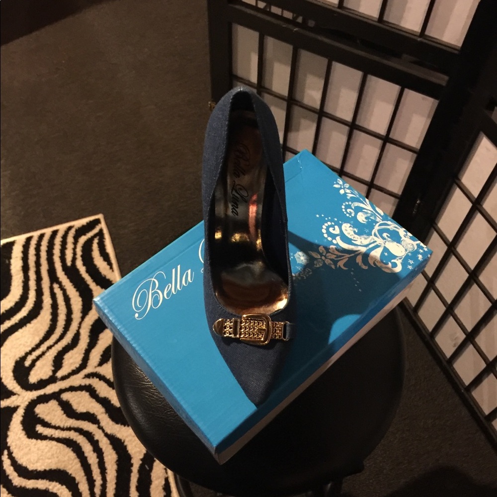 Blue jeans heels